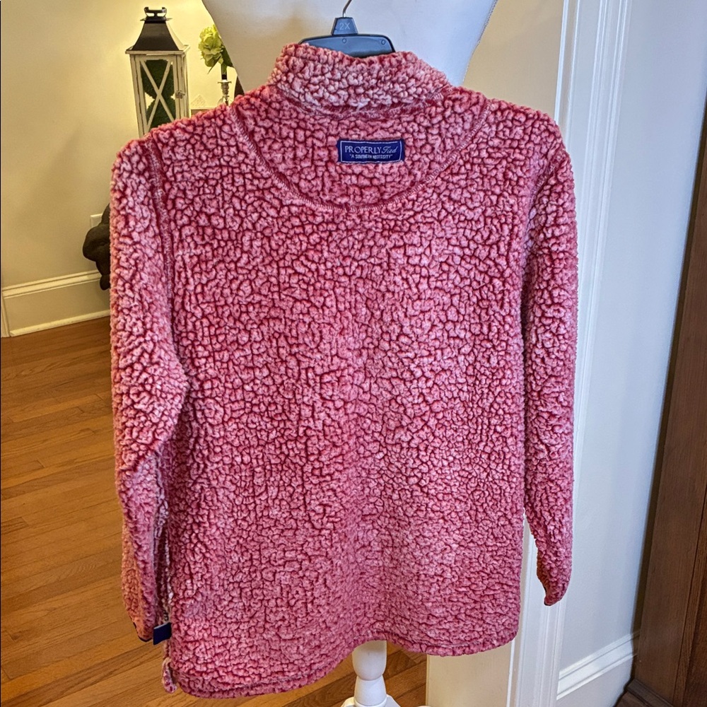 Men's Red Properly Tied Sherpa 1/4 Zip Pintail Pullover - Picture 7 of 9